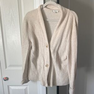 Vince Cream Ribbed Cardigan